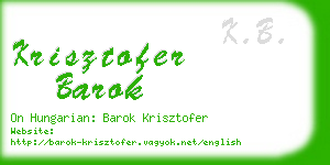 krisztofer barok business card